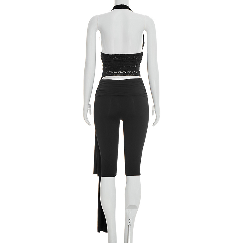 ソリッド2ピースセット レディース セクシーVネック ホルタ - Tank Top Ribbed のレビューと価格