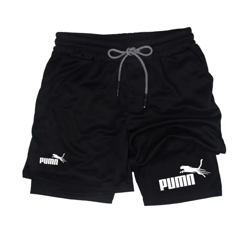 メンズ夏用通気性2-in-1二重層コンプレッションショーツ、 - Compression Shorts Athletes のレビューと価格