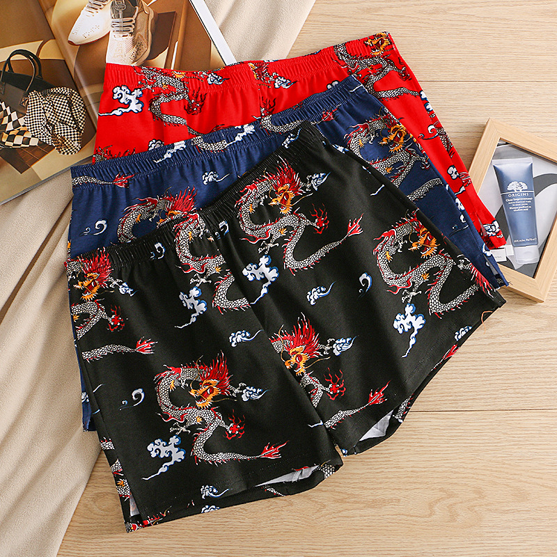 ドラゴン柄メンズ通気性快適パンツ、スリープウェア、ソフトコッ - Boxer Brief Pack Cotton のレビューと価格