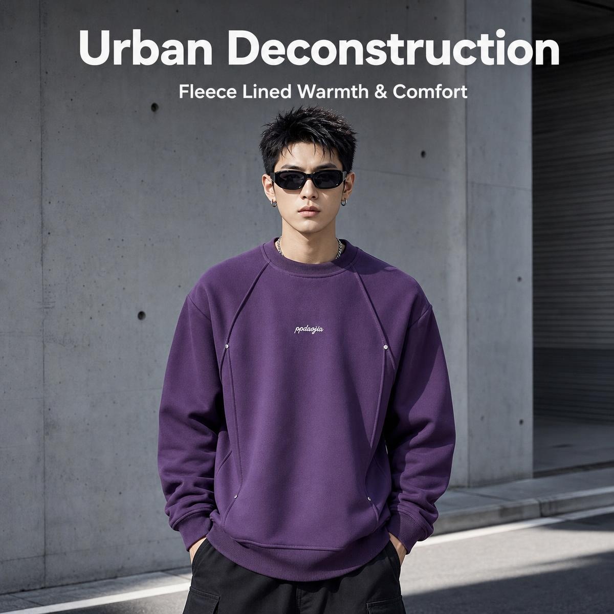 秋冬用 メンズ フリース裏地付き スウェットシャツ、厚手で暖 - Undershirt Crew Neck のレビューと価格